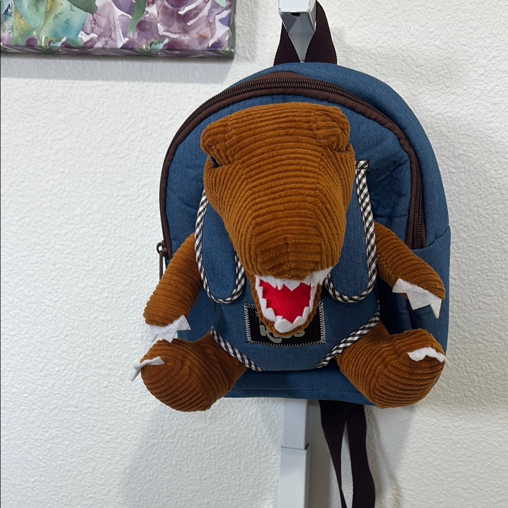 Naturally Kids NWOT Blue Dinosaur Plush Backpack